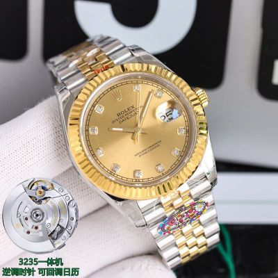 C Factory ROLEX 904L Steel 3235  41MM Gold Grey Watch gold rolex presidential replica